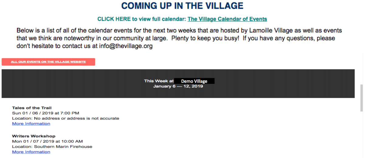 How to set up the Upcoming Weekly Events email? – HELPFUL VILLAGE