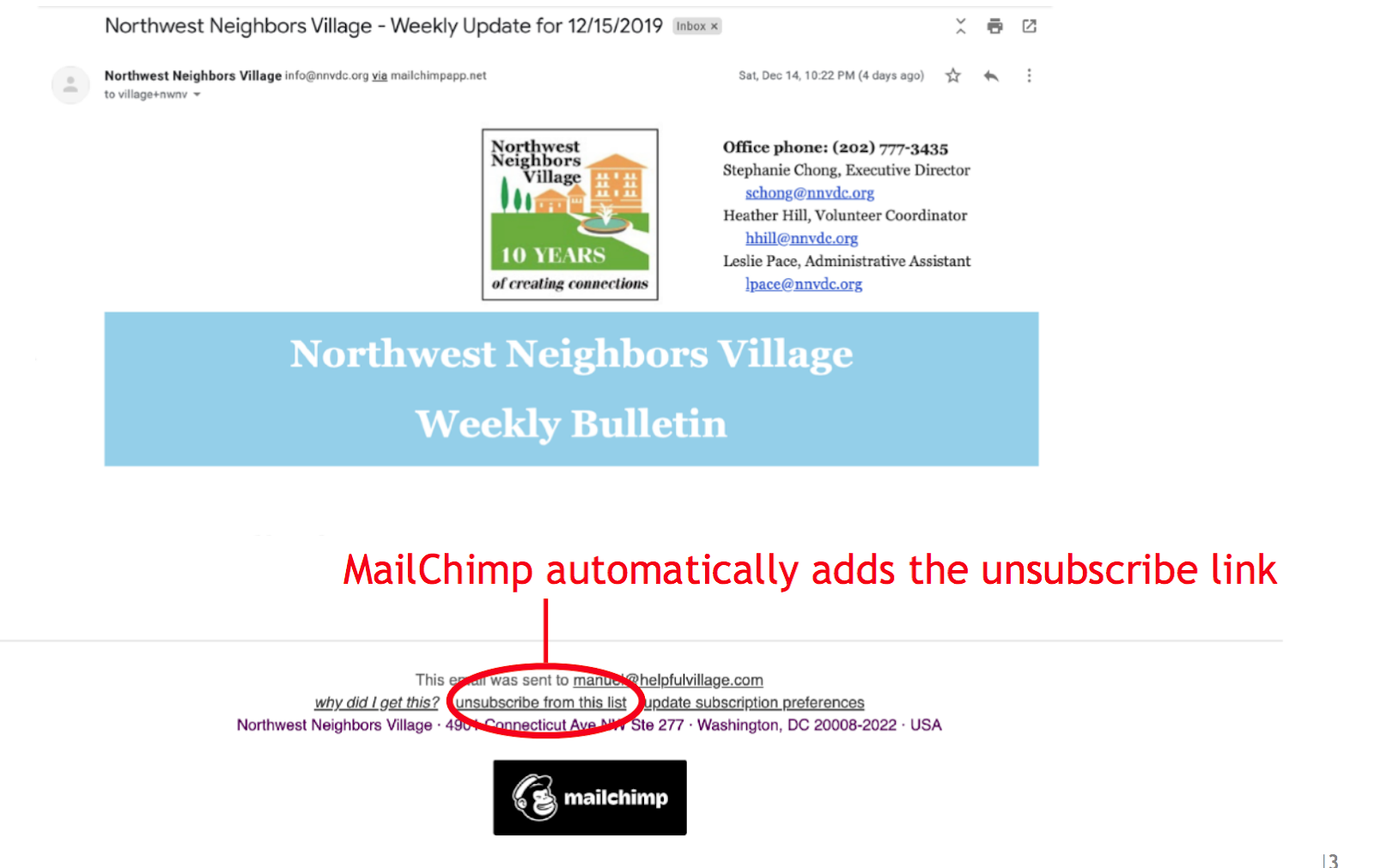How to unsubscribe from MailChimp ? HELPFUL VILLAGE